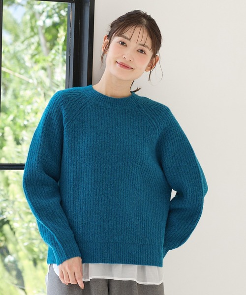 Honeys(ハニーズ)の「クルーネックニット(ニット/セーター・レディース・ブルー系その他/ネイビー系/オレンジ系その他/ベージュ系その他/ブラウン系その他・M/L/S/LL)」の10枚目の写真