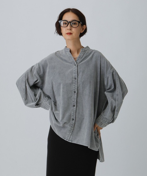 LEPSIM（レプシィム）の「加工コーデュロイシャツチュニック　598092（シャツ/ブラウス・レディース・グレー系その他/ベージュ系その他・FREE）」の3枚目の写真