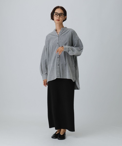 LEPSIM（レプシィム）の「加工コーデュロイシャツチュニック　598092（シャツ/ブラウス・レディース・グレー系その他/ベージュ系その他・FREE）」の7枚目の写真