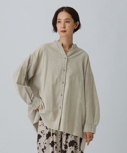 LEPSIM（レプシィム）の「加工コーデュロイシャツチュニック　598092（シャツ/ブラウス・レディース・グレー系その他/ベージュ系その他・FREE）」の10枚目の写真