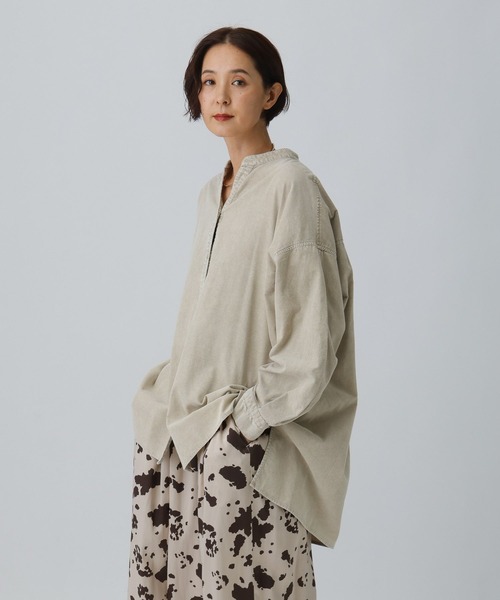 LEPSIM（レプシィム）の「加工コーデュロイシャツチュニック　598092（シャツ/ブラウス・レディース・グレー系その他/ベージュ系その他・FREE）」の11枚目の写真