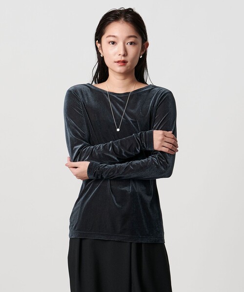 MARW UNITED ARROWS＞シアー ベロア ロングスリーブ カットソー（T