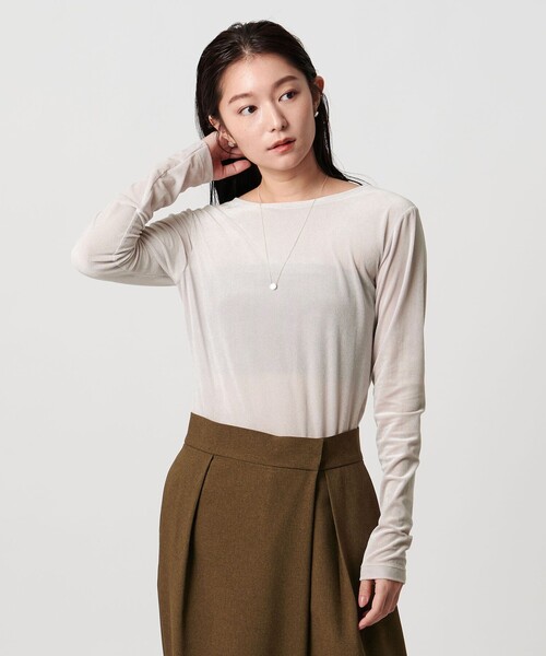 MARW UNITED ARROWS＞シアー ベロア ロングスリーブ カットソー（T