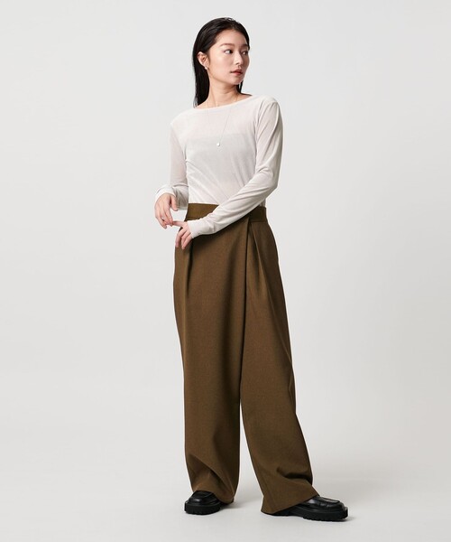 MARW UNITED ARROWS（マルゥ ユナイテッドアローズ）の「＜MARW UNITED ARROWS＞シアー ベロア ロングスリーブ カットソー（Tシャツ/カットソー・レディース・ナチュラル/モカ/ネイビー・FREE）」の7枚目の写真