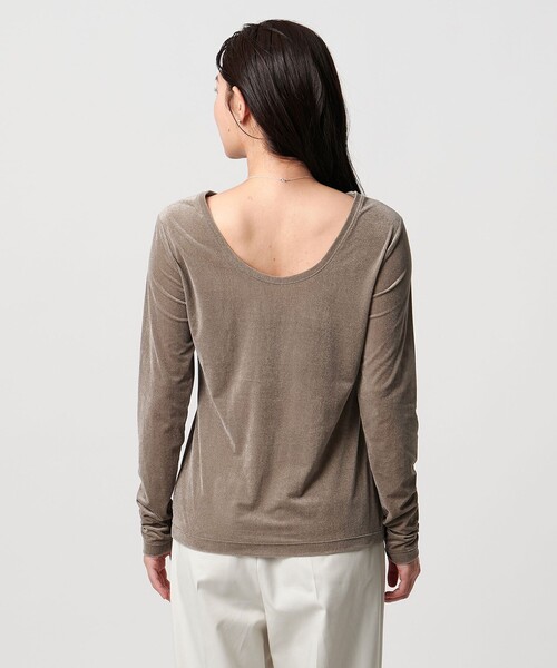 MARW UNITED ARROWS（マルゥ ユナイテッドアローズ）の「＜MARW UNITED ARROWS＞シアー ベロア ロングスリーブ カットソー（Tシャツ/カットソー・レディース・ナチュラル/モカ/ネイビー・FREE）」の12枚目の写真