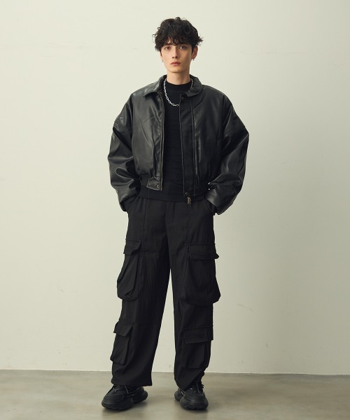 Shoowtime(ショウタイム)の「Double cargo wide slacks / ダブルカーゴワイドスラックス(スラックス・メンズ・ブラック・X-LARGE/MEDIUM/LARGE)」の11枚目の写真