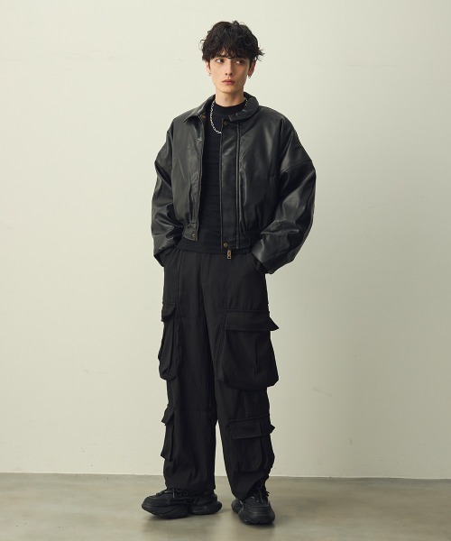 Shoowtime(ショウタイム)の「Double cargo wide slacks / ダブルカーゴワイドスラックス(スラックス・メンズ・ブラック・X-LARGE/MEDIUM/LARGE)」の12枚目の写真