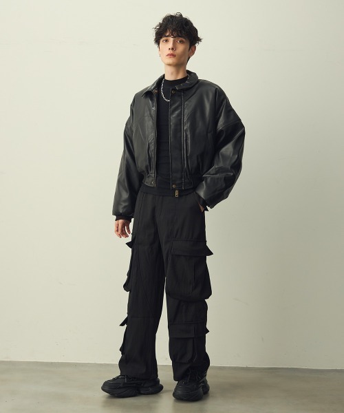 Shoowtime(ショウタイム)の「Double cargo wide slacks / ダブルカーゴワイドスラックス(スラックス・メンズ・ブラック・X-LARGE/MEDIUM/LARGE)」の16枚目の写真