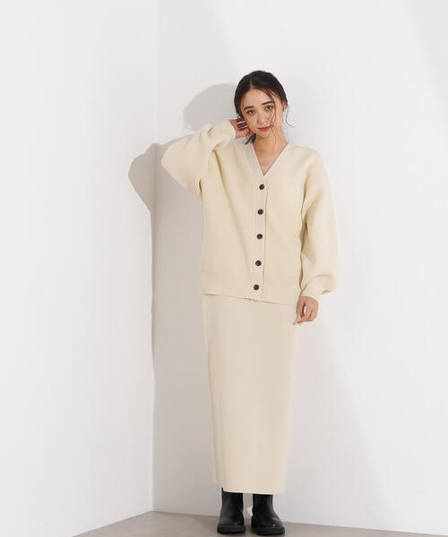 N.（N. Natural Beauty Basic）（エヌエヌナチュラルビューティーベーシック）の「【PS/低身長サイズ】フォルムニットカーデセットアップ（ワンピース・レディース・ブラウン/ブルー/オフホワイト・P/S/MEDIUM）」の9枚目の写真