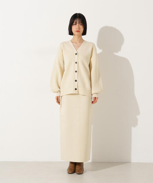 N.（N. Natural Beauty Basic）（エヌエヌナチュラルビューティーベーシック）の「【PS/低身長サイズ】フォルムニットカーデセットアップ（ワンピース・レディース・ブラウン/ブルー/オフホワイト・P/S/MEDIUM）」の10枚目の写真