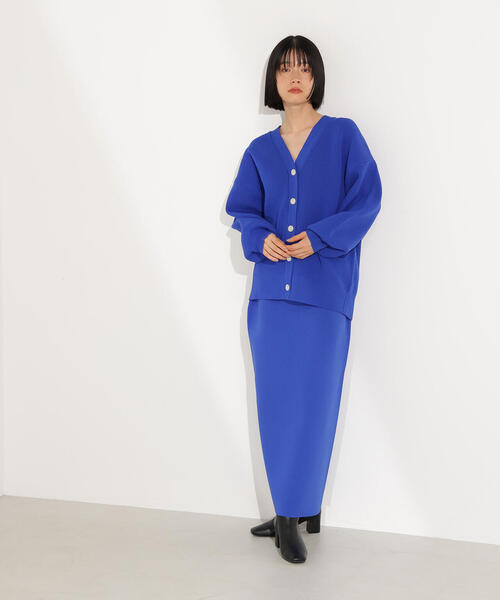 N.（N. Natural Beauty Basic）（エヌエヌナチュラルビューティーベーシック）の「【PS/低身長サイズ】フォルムニットカーデセットアップ（ワンピース・レディース・ブラウン/ブルー/オフホワイト・P/S/MEDIUM）」の3枚目の写真