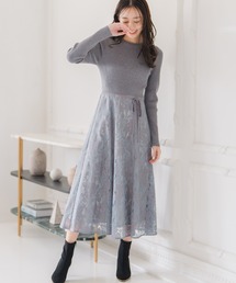 MISCH MASCH（ミッシュマッシュ）の「2025秋冬新作 ラメレースニットドッキングワンピース（ワンピース）」