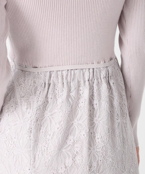 MISCH MASCH（ミッシュマッシュ）の「2025秋冬新作 ラメレースニットドッキングワンピース（ワンピース・レディース・グレー/ブラック/ピンク・ﾌﾘ-）」の11枚目の写真