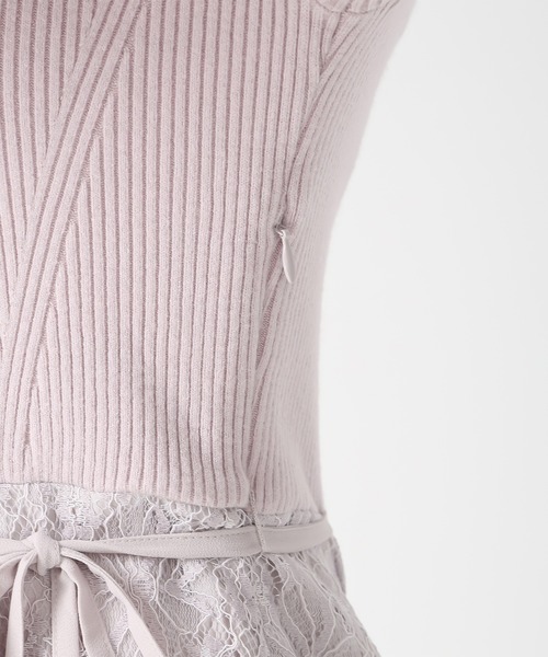 MISCH MASCH（ミッシュマッシュ）の「2025秋冬新作 ラメレースニットドッキングワンピース（ワンピース・レディース・グレー/ブラック/ピンク・ﾌﾘ-）」の7枚目の写真