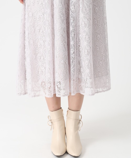 MISCH MASCH（ミッシュマッシュ）の「2025秋冬新作 ラメレースニットドッキングワンピース（ワンピース・レディース・グレー/ブラック/ピンク・ﾌﾘ-）」の4枚目の写真