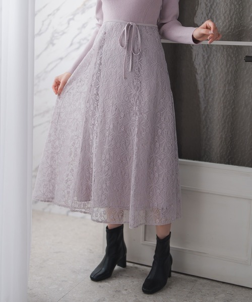 MISCH MASCH（ミッシュマッシュ）の「2025秋冬新作 ラメレースニットドッキングワンピース（ワンピース・レディース・グレー/ブラック/ピンク・ﾌﾘ-）」の21枚目の写真