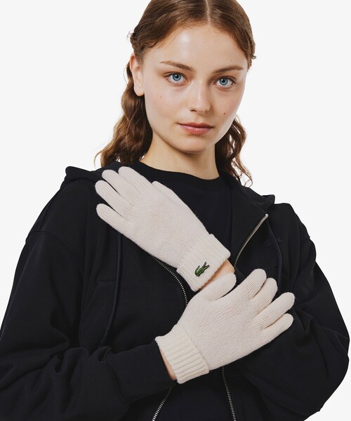 LACOSTE(ラコステ)の「エッセンシャル ウールニットグローブ(手袋・レディース・ブラック/オフホワイト/グレー/ネイビー・FREE)」の11枚目の写真