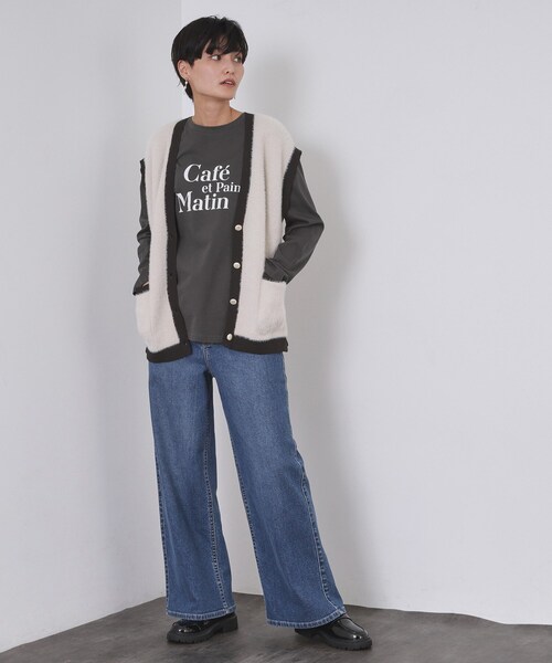 OPAQUE.CLIP(オペークドットクリップ)の「ロングロゴTシャツ【洗濯機OK】(Tシャツ/カットソー・レディース・チャコールグレー/ライトベージュ/ホワイト・00)」の15枚目の写真
