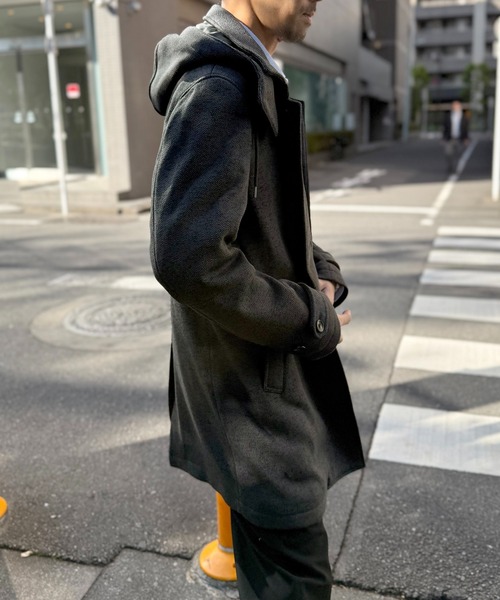 IKKA LOUNGE(イッカラウンジ)の「【雑誌掲載】ウールライクニットステンカラーコート【芸能人着用】(ステンカラーコート・メンズ・ネイビー/ブラック/チャコール/ブラウン・M/L/XL/S)」の13枚目の写真