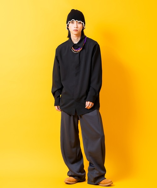 a.p.o.v.(エーピーオービー)の「a.p.o.v. 比翼ボタンオーバーサイズジャージードレスシャツ(シャツ/ブラウス・メンズ・ライトグレー/ブラック/ライトブルー/チャコール/ホワイト・ONESIZE)」の9枚目の写真