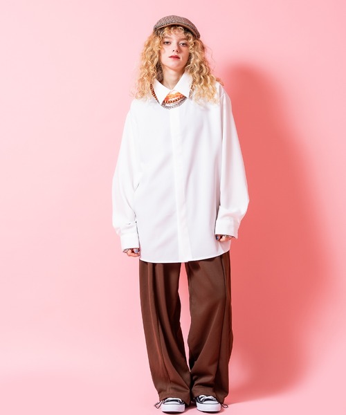 a.p.o.v.(エーピーオービー)の「a.p.o.v. 比翼ボタンオーバーサイズジャージードレスシャツ(シャツ/ブラウス・メンズ・ライトグレー/ブラック/ライトブルー/チャコール/ホワイト・ONESIZE)」の15枚目の写真