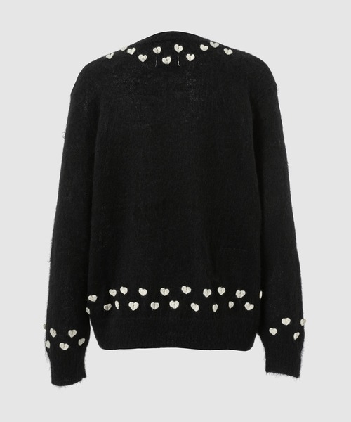 TAKAHIROMIYASHITATheSoloIst.(タカヒロミヤシタザソロイスト)の「heart attached mohaer crew neck sweater.(ニット/セーター・メンズ・グレー/ブラック・48/46)」の3枚目の写真