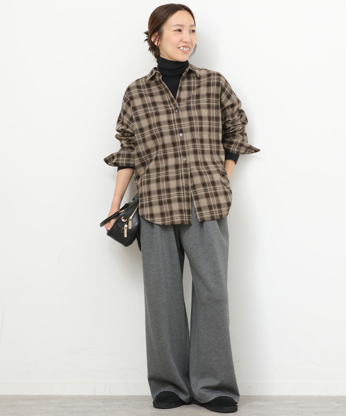 JOURNAL STANDARD relume（ジャーナルスタンダード　レリューム）の「《追加》CHECKオーバーサイズシャツ（シャツ/ブラウス・レディース・ブルー系その他/ブラウン/ベージュ・FREE）」の11枚目の写真