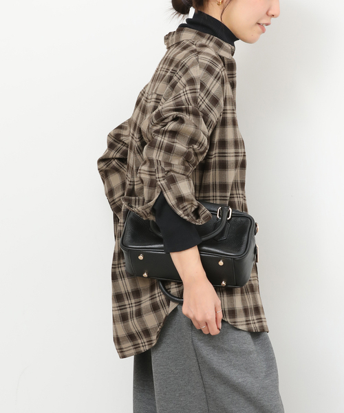 JOURNAL STANDARD relume（ジャーナルスタンダード　レリューム）の「《追加》CHECKオーバーサイズシャツ（シャツ/ブラウス・レディース・ブルー系その他/ブラウン/ベージュ・FREE）」の16枚目の写真