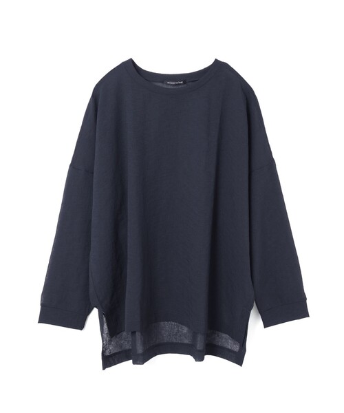 mizuiroind(ミズイロインド)の「mizuiro ind ワッシャーボイルワイドプルオーバー(Tシャツ/カットソー・レディース・オフホワイト/ブラック/ネイビー/ライトグレー・FREE)」の4枚目の写真