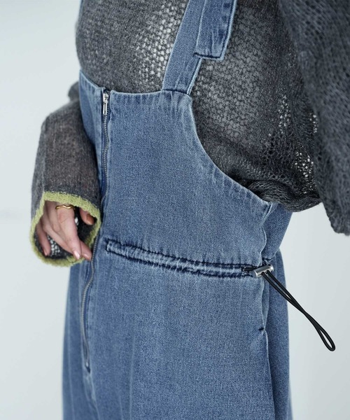 Bulue.（ブルー）の「【Bulue.】デニムサロペット（サロペット/オーバーオール・レディース・ブラック/ブルー/インディゴブルー・FREE）」の6枚目の写真