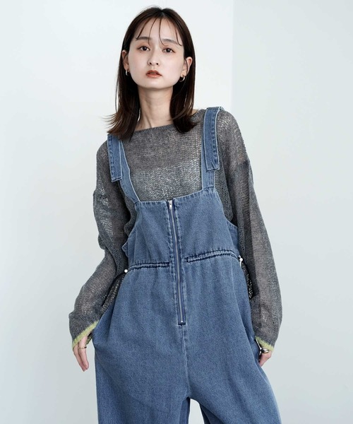 Bulue.（ブルー）の「【Bulue.】デニムサロペット（サロペット/オーバーオール・レディース・ブラック/ブルー/インディゴブルー・FREE）」の5枚目の写真