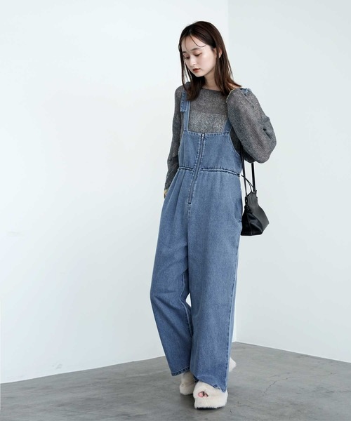 Bulue.（ブルー）の「【Bulue.】デニムサロペット（サロペット/オーバーオール・レディース・ブラック/ブルー/インディゴブルー・FREE）」の9枚目の写真