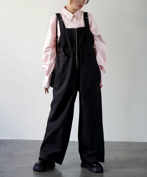 Bulue.（ブルー）の「【Bulue.】デニムサロペット（サロペット/オーバーオール・レディース・ブラック/ブルー/インディゴブルー・FREE）」の11枚目の写真