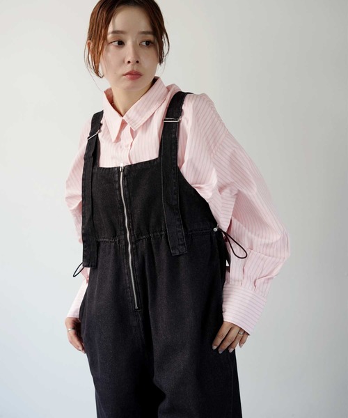 Bulue.（ブルー）の「【Bulue.】デニムサロペット（サロペット/オーバーオール・レディース・ブラック/ブルー/インディゴブルー・FREE）」の12枚目の写真