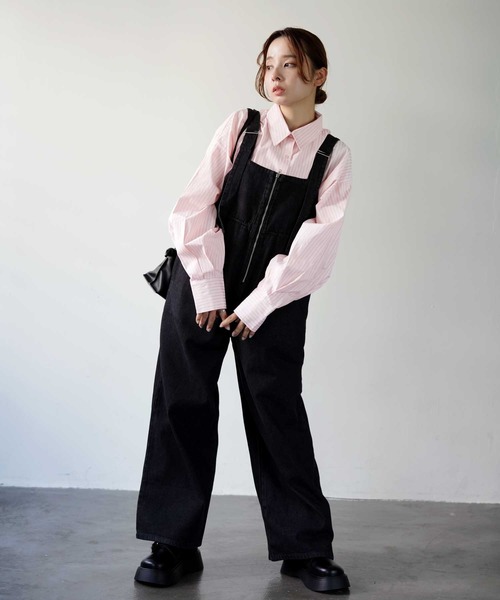 Bulue.（ブルー）の「【Bulue.】デニムサロペット（サロペット/オーバーオール・レディース・ブラック/ブルー/インディゴブルー・FREE）」の13枚目の写真