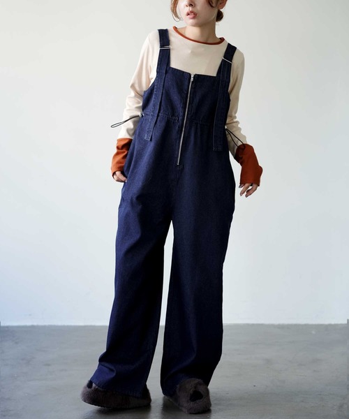Bulue.（ブルー）の「【Bulue.】デニムサロペット（サロペット/オーバーオール・レディース・ブラック/ブルー/インディゴブルー・FREE）」の18枚目の写真