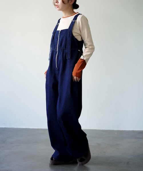 Bulue.（ブルー）の「【Bulue.】デニムサロペット（サロペット/オーバーオール・レディース・ブラック/ブルー/インディゴブルー・FREE）」の19枚目の写真