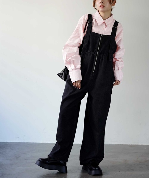 Bulue.（ブルー）の「【Bulue.】デニムサロペット（サロペット/オーバーオール・レディース・ブラック/ブルー/インディゴブルー・FREE）」の16枚目の写真