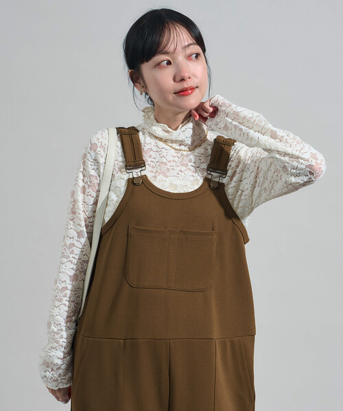 FREAK'S STORE(フリークスストア)の「ツイル カットソー サロペット/カットソーオーバーオール(サロペット/オーバーオール・レディース・ブラック/オリーブ・フリ-)」の19枚目の写真