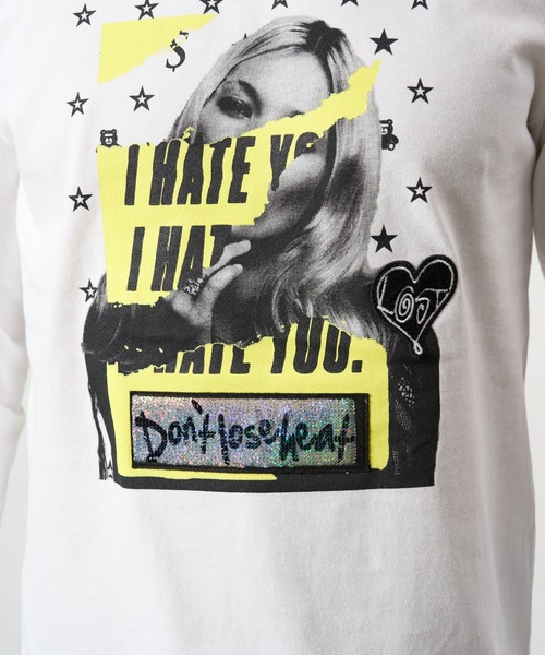 STUD MUFFIN（スタッドマフィン）の「STUD MUFFIN/スタッドマフィン/コットン天竺 I HATE YOU シークイン LS Tシャツ（Tシャツ/カットソー・メンズ・ブラック/ホワイト・3/2/4）」の11枚目の写真