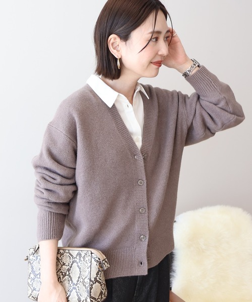 Vネックラメニットカーディガン（カーディガン/ボレロ