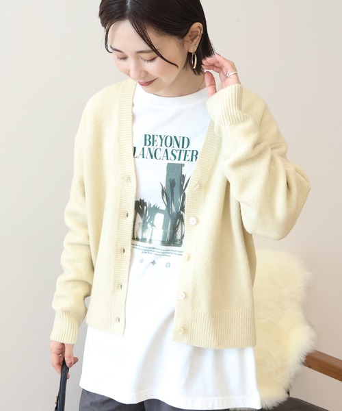 AMERICAN HOLIC(アメリカンホリック)の「Vネックラメニットカーディガン(カーディガン/ボレロ・レディース・アイボリー/ブラック/杢グレー/モカ・M/L)」の6枚目の写真