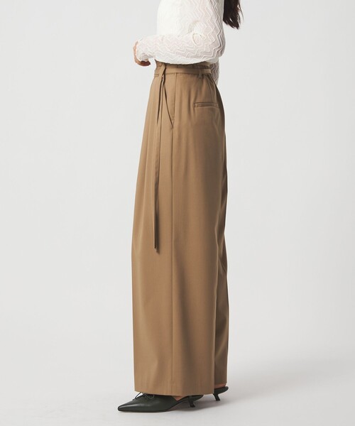 EMMEL REFINES（エメルリファインズ）の「＜EMMEL REFINES＞EM ダブルベルト ラップライク パンツ（スラックス・レディース・ベージュ/ダークグレー・M/S）」の13枚目の写真