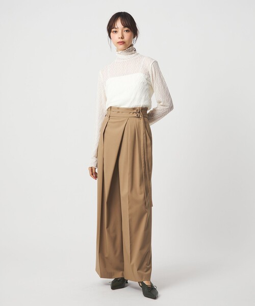 EMMEL REFINES（エメルリファインズ）の「＜EMMEL REFINES＞EM ダブルベルト ラップライク パンツ（スラックス・レディース・ベージュ/ダークグレー・M/S）」の15枚目の写真