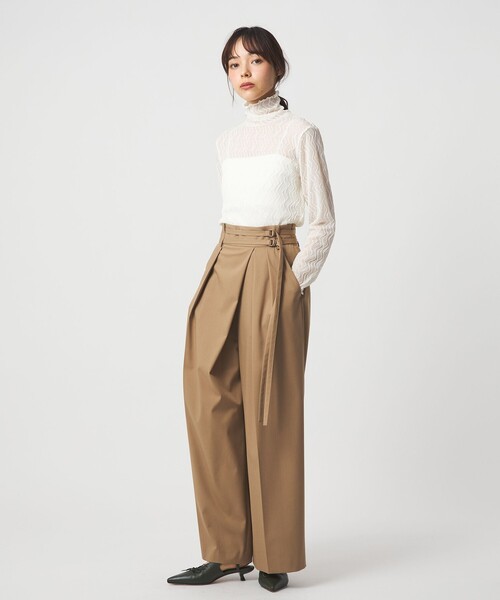 EMMEL REFINES（エメルリファインズ）の「＜EMMEL REFINES＞EM ダブルベルト ラップライク パンツ（スラックス・レディース・ベージュ/ダークグレー・M/S）」の16枚目の写真