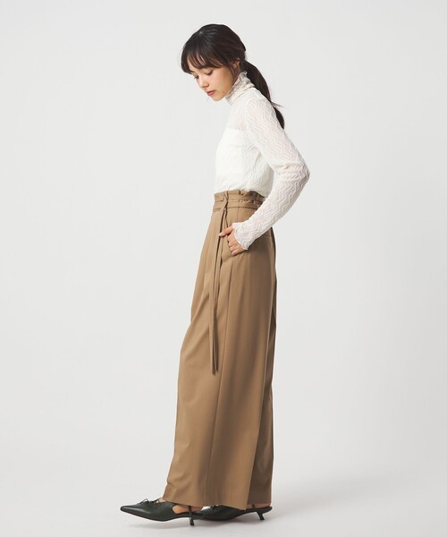 EMMEL REFINES（エメルリファインズ）の「＜EMMEL REFINES＞EM ダブルベルト ラップライク パンツ（スラックス・レディース・ベージュ/ダークグレー・M/S）」の17枚目の写真