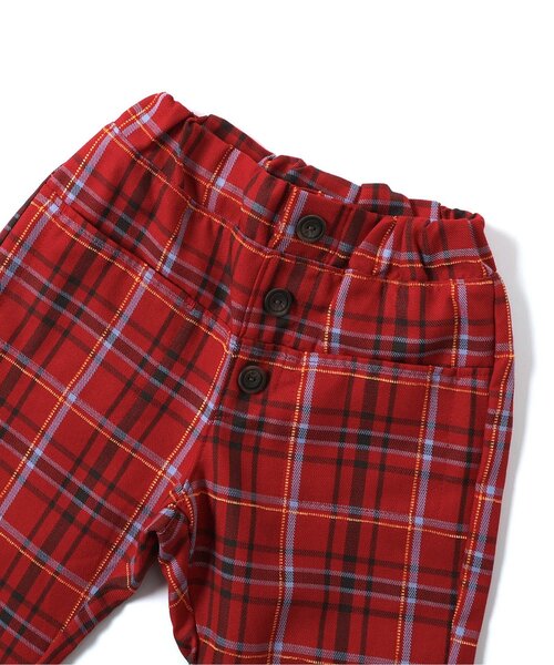 apres les cours（アプレレクール）の「【リンク】フロントボタンチェックパンツ（その他パンツ・キッズ・サックスブルー/レッド・80/90/100/110/120/130）」の15枚目の写真