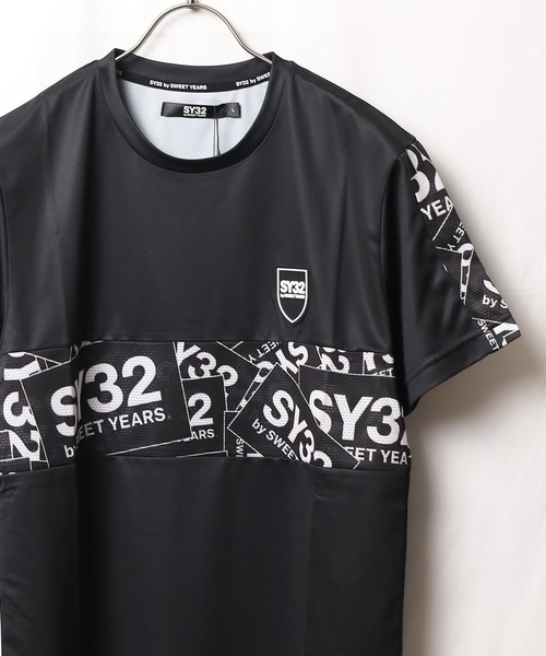 SY32 by SWEET YEARS(エスワイサーティトゥバイスィートイヤーズ)の「【RES】【SY32 by SWEET YEARS】ACTIVE EXCHANGE BOX LOGO TEE(Tシャツ/カットソー・メンズ・ブラック/ホワイト・LARGE/MEDIUM/XX-LARGE/X-LARGE/SMALL)」の7枚目の写真