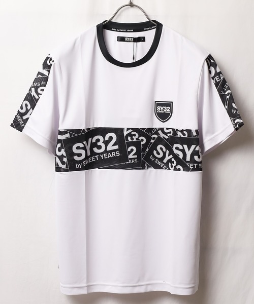 SY32 by SWEET YEARS(エスワイサーティトゥバイスィートイヤーズ)の「【RES】【SY32 by SWEET YEARS】ACTIVE EXCHANGE BOX LOGO TEE(Tシャツ/カットソー・メンズ・ブラック/ホワイト・LARGE/MEDIUM/XX-LARGE/X-LARGE/SMALL)」の9枚目の写真