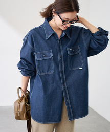 【フレームワーク】デニムシャツ　ブルー　日本製 FRAMeWORK｜フレームワークのシャツ/ブラウス（ブルー・ネイビー